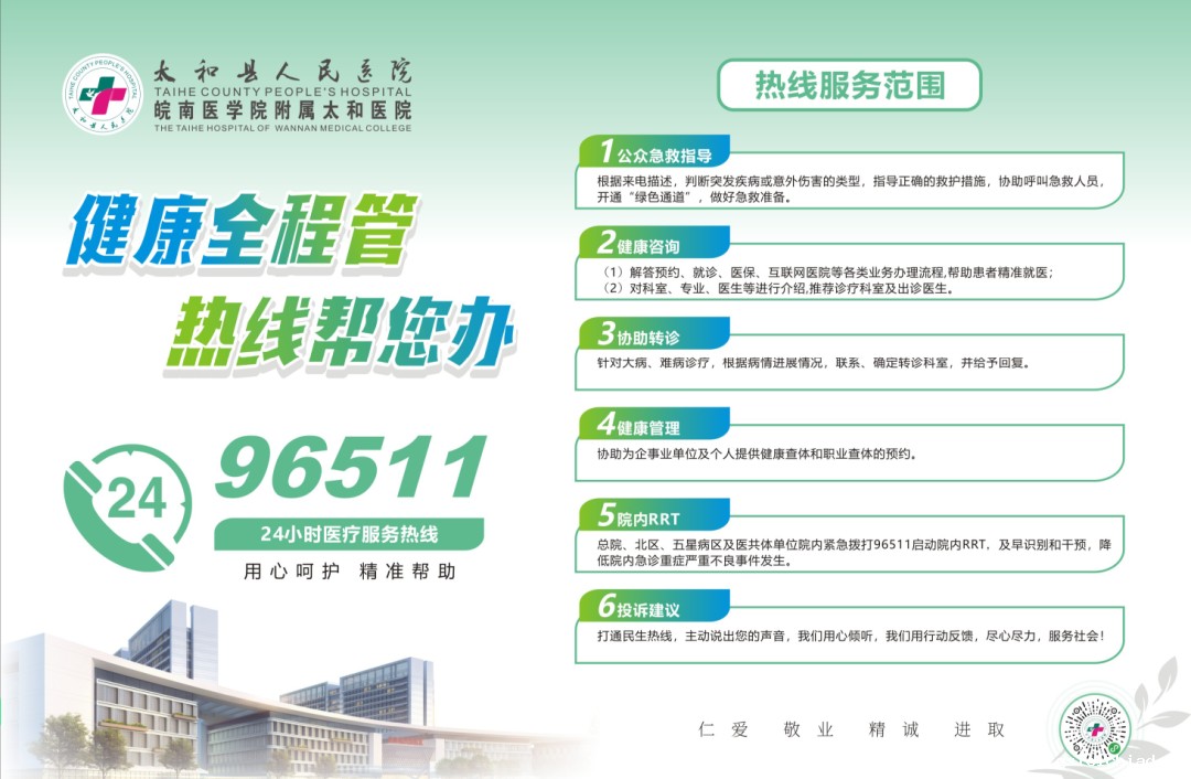 有问题，打热线！伟德betvlctor官网入口24小时0558--96511医疗热线服务项目公布！